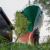 An Unusual Way To Start Your Morning! Man Awakens To Find Ship Just Feet From His Home